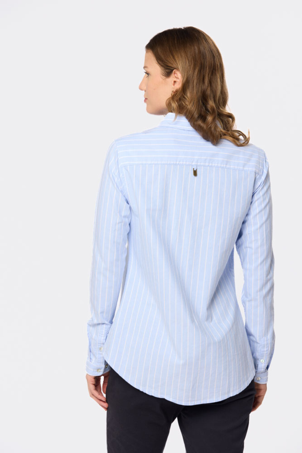CAMISA OXFORD A RAYAS Celeste