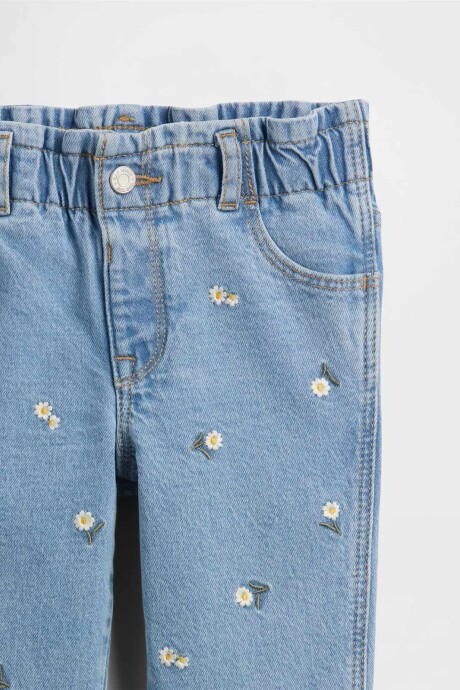 Jean Mom Toddler Niña Light Wash