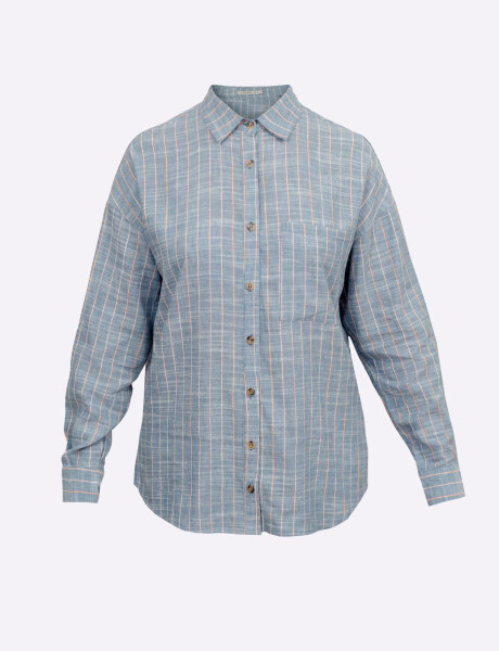 Camisa lino oversize indigo