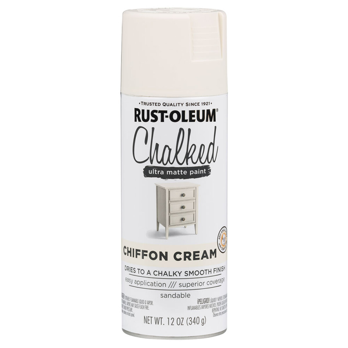 Esmalte en Aerosol Tizado Chalked 340g Rust-Oleum - Crema Gasa 