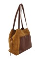 Bolso de cuero gamuza Tostado
