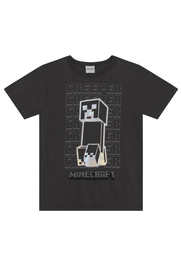 Remera con Serigrafía. Gris Oscuro