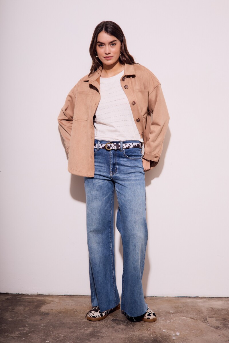 Sobrecamisa Gamuza Cuero Vegano Arena