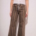 Imagen de Jean Flared Wide Leg Rayado - Chocolate