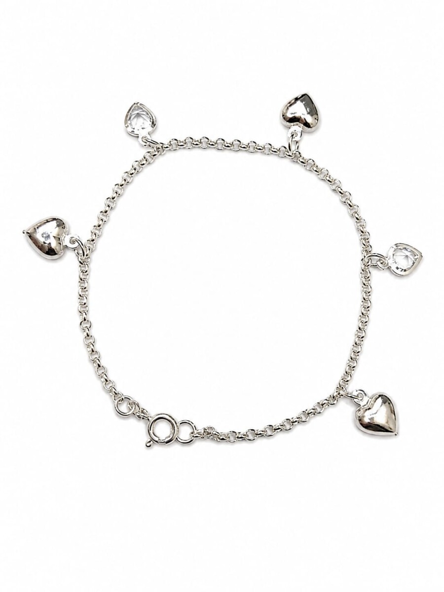 Pulsera con colgantes de corazón 