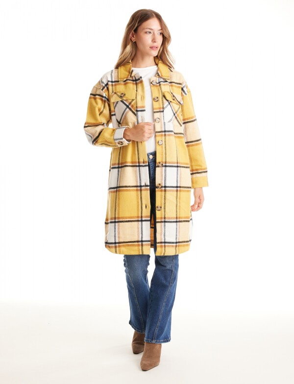 Sobrecamisa Larga Cuadros MOSTAZA/MULTI