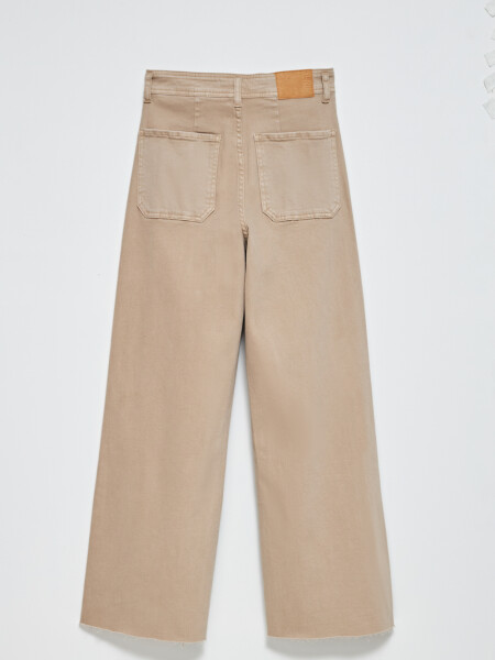 Pantalón de jean ancho Beige