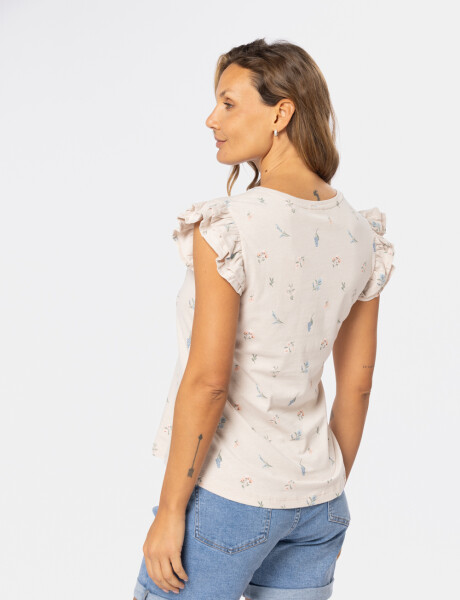 REMERA ESTAMPADA Beige