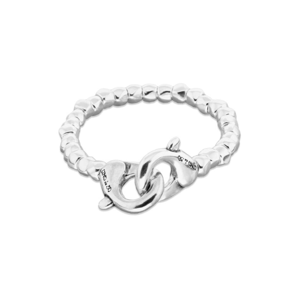 PULSERA DE BOLAS BAÑADA EN PLATA CON MOSQUETÓN ENTRELAZADO - Pulsera 