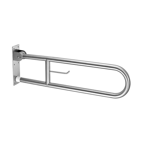 BARRA REBAT 80.5CM C/PORTA ROLLO AC METAL SATINADA INOX 000
