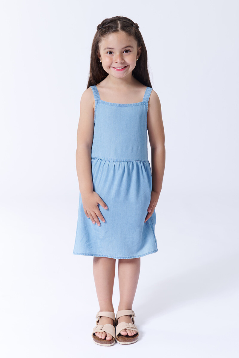 Vestido liocel tirantes - Celeste 