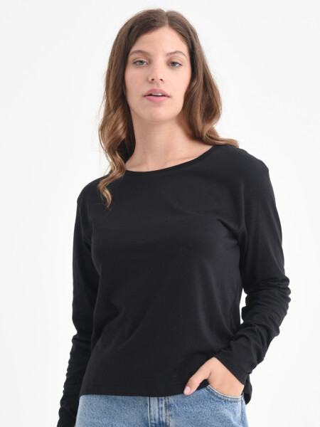 Camiseta manga larga basica algodón orgánico Negro