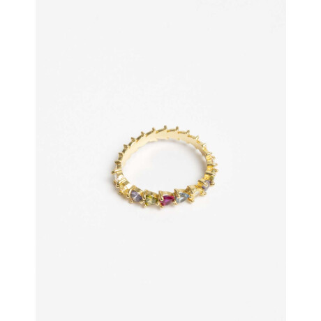 Anillo Sin Fin Cubic Zirconia Dorado