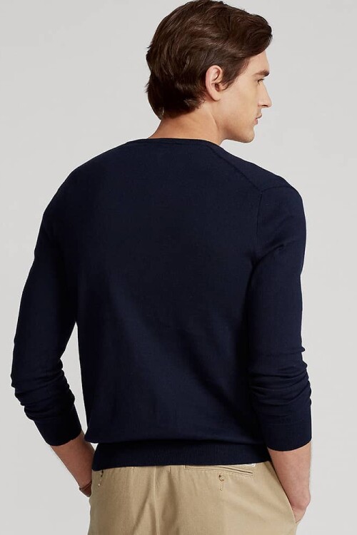 Sweater Polo Ralph Lauren V neck Hunter Navy