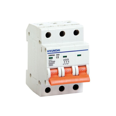 Interruptor termomagnético din 3P 20A 4,5kA HY1320