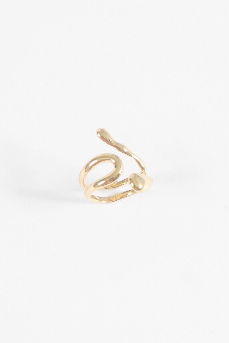 Anillo acero Wavy dorado
