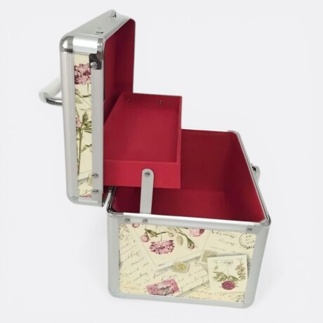 Maletín De Aluminio Cosmetiquero Estampado Cartas De Amor