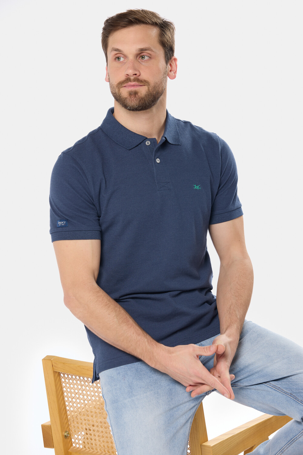 REMERA POLO LISA PIQUÉ Denim
