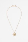 Collar acero con dije irregular dorado