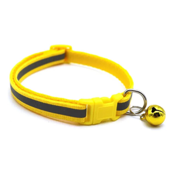 Collar Para Gato Ajustable Reflectivo Con Cascabel AMARILLO