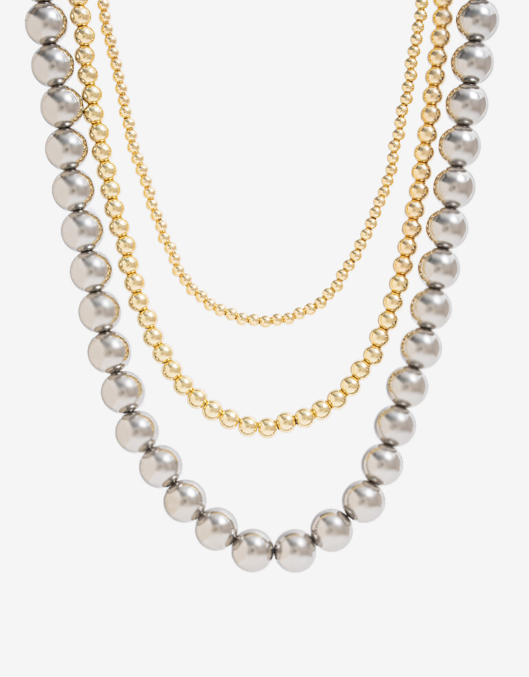 Collares Cortos Metal Collares Cortos, Metal Balls - Combinacion Bicolor