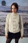 PREVENTA Cardigan buttons geométricos crudo