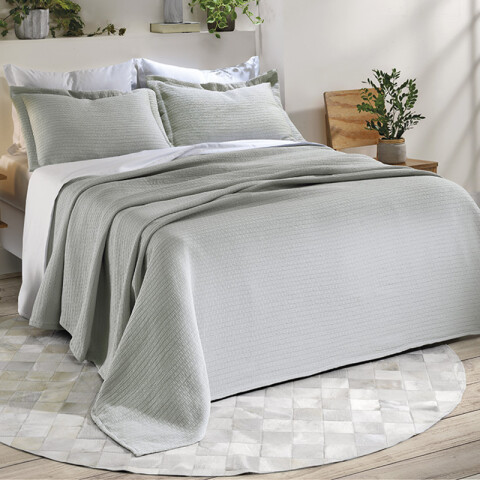 Juego Colcha y Funda Dohler 1 Plaza 100% Microfibra GRIS
