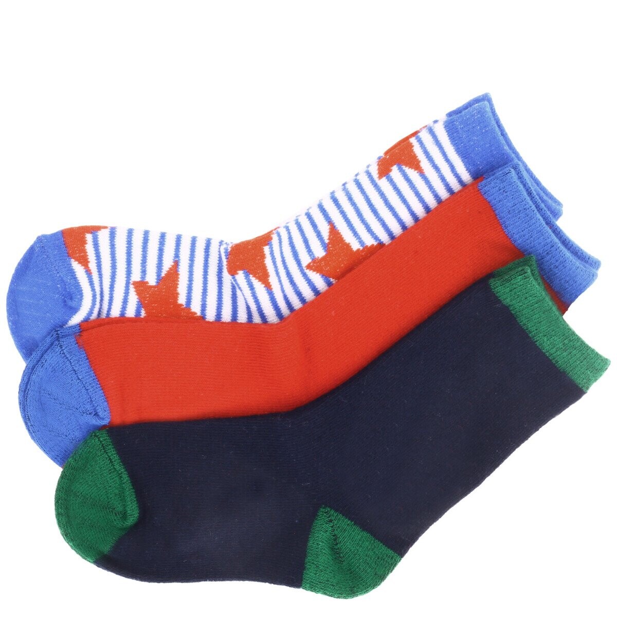 Medias Infantiles Croco Kids MEDIA STARS PACK X3 - Azul / Rojo / Verde 