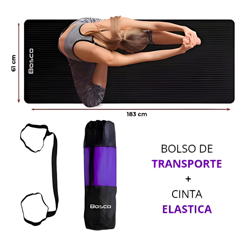 Colchoneta Yogamat 10mm Pilates Bosco Gym Multifuncional Violeta