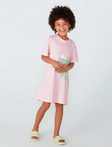 CAMISÓN DE NIÑA ESTAMPADO ROSA
