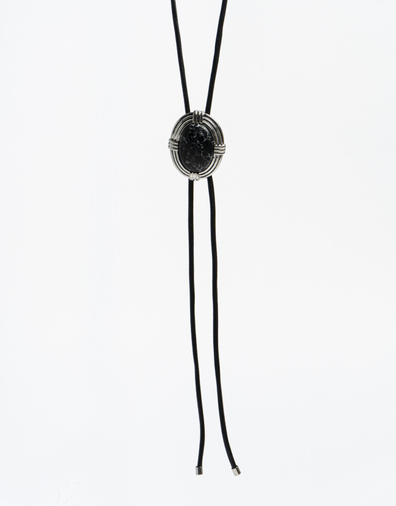Collares Largos Piedra Collar Largo Piedra Vintage - Plateado