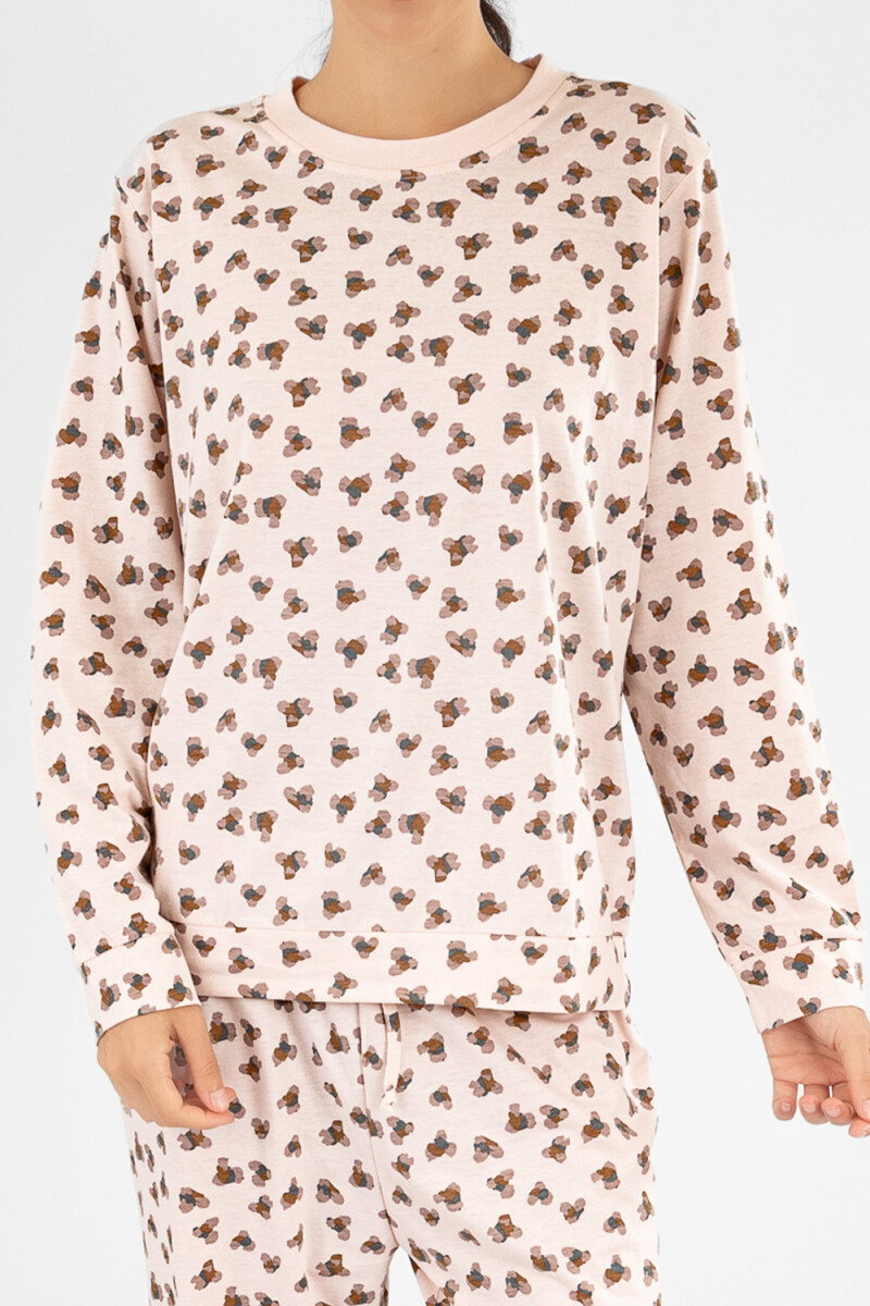 Pijama flor leopard Lila