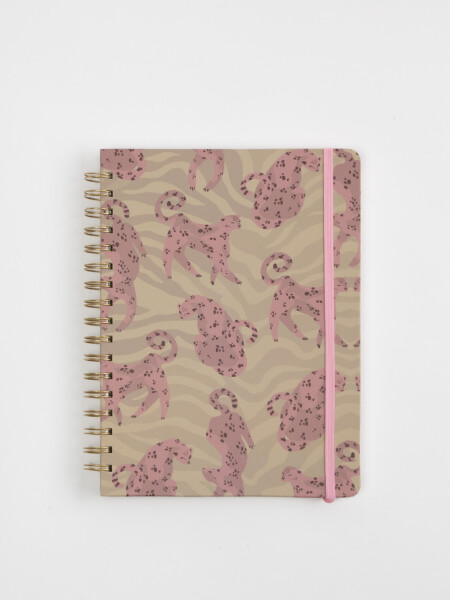 Cuaderno espiral leopardos Rosa