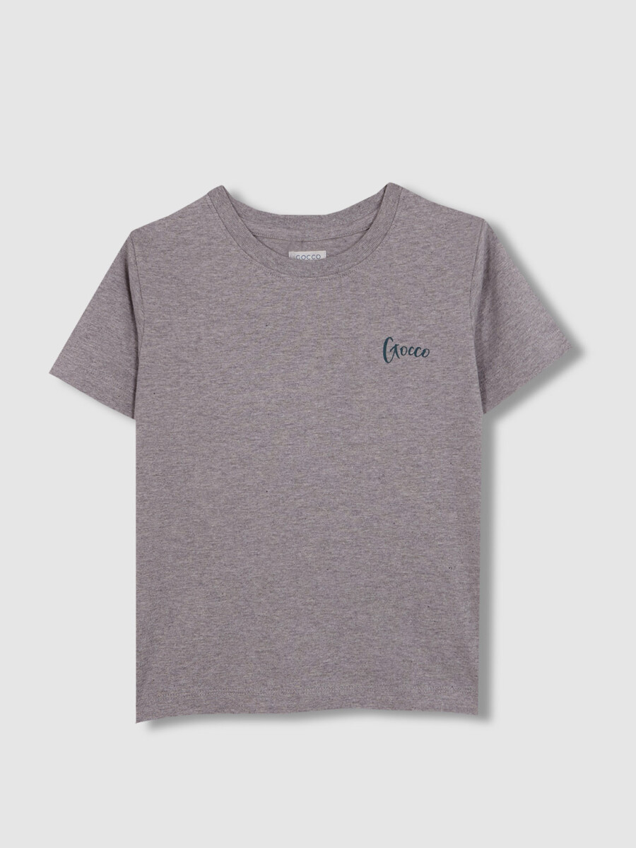 Camiseta Con Print Gris