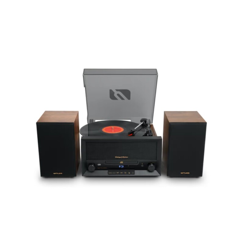 Bandeja de vinilo Muse MT-120 MB con parlantes, CD, FM y Bluetooth Bandeja de vinilo Muse MT-120 MB con parlantes, CD, FM y Bluetooth