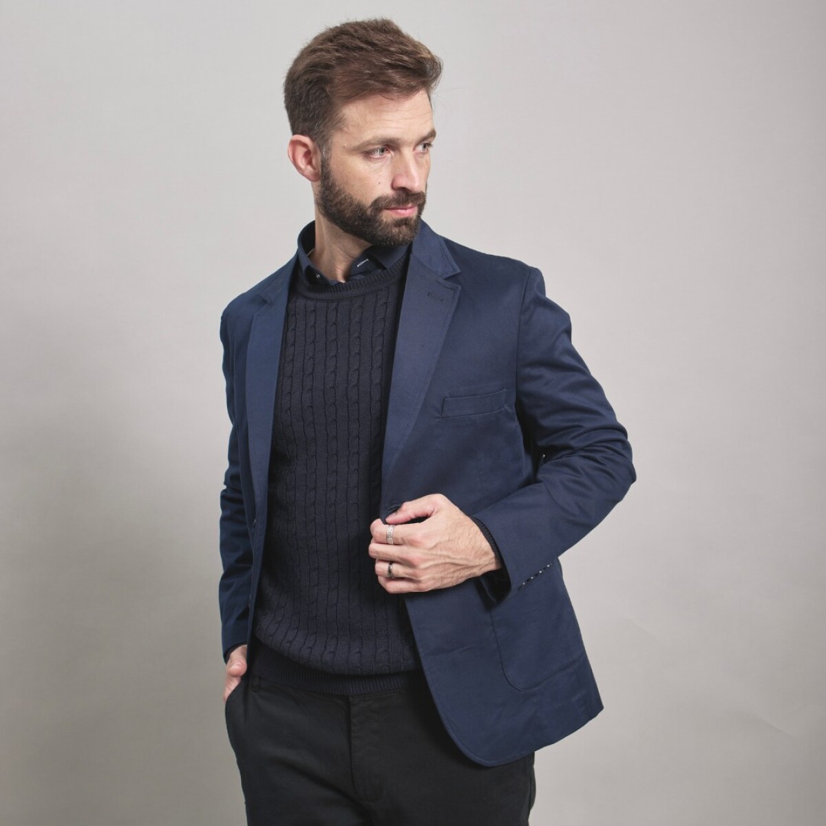 SACO GABARDINA - AZUL 