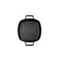 SARTEN HIERRO CURADO CUADRADO DOBLE ASA 25X25CM NEGRO