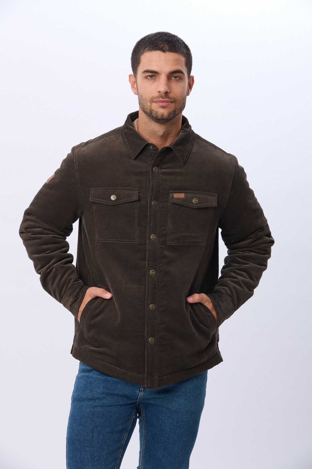 CAMPERA DE PANA Y CORDERITO Verde