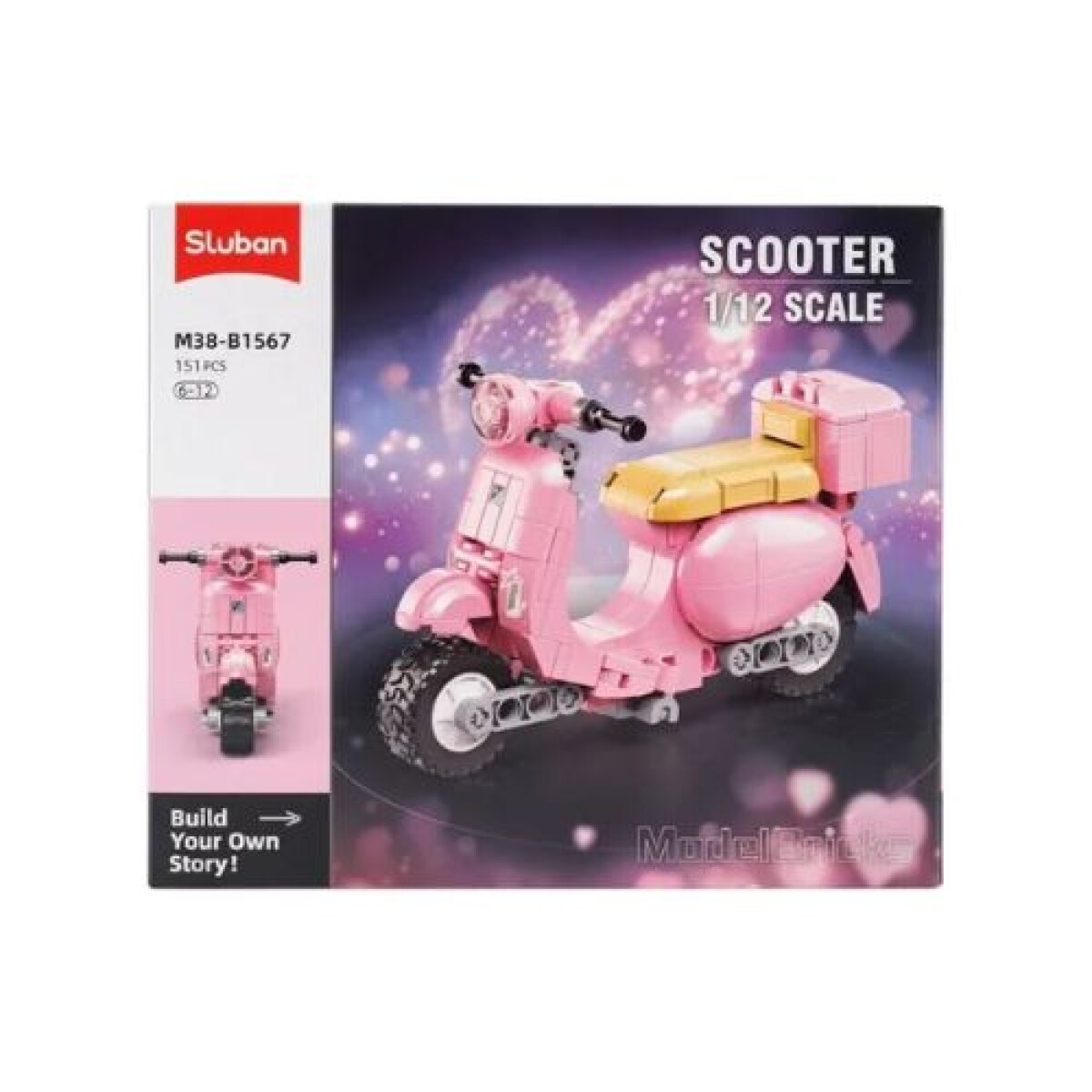 Sluban ModelBricks Scooter - Rosa - Sluban Modelbricks Scooter - Rosa 