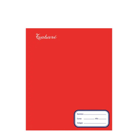 Cuaderno Tabare Tapa Color 96 Hojas Rojo