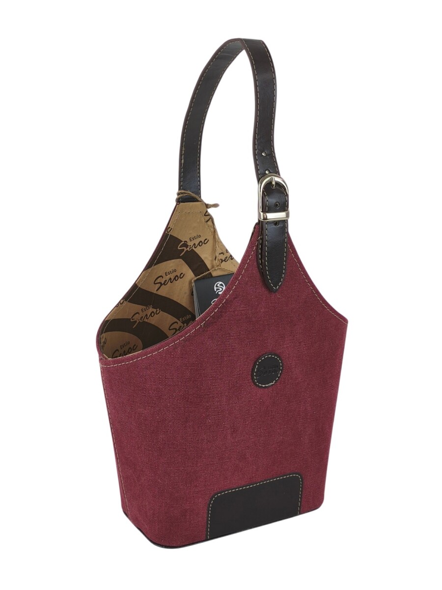 Matera canasto en lona - Bordó 