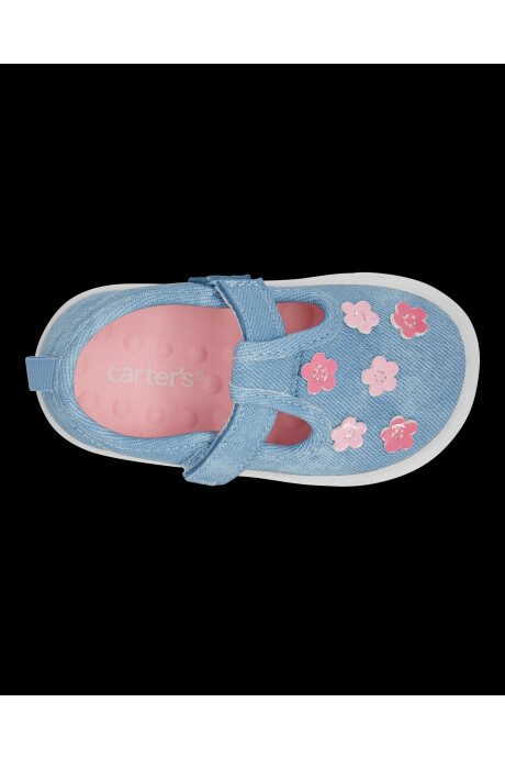Championes denim, diseño floral Championes denim, diseño floral