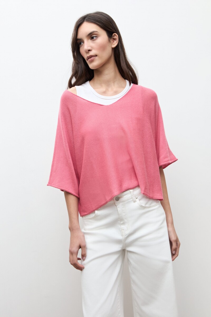 Sweater oversized rosado melange