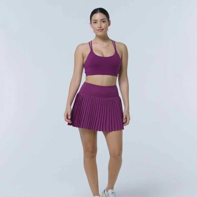 Falda Con Malla Hot Shot Pleated Skirt Classic Mini Mujer Black