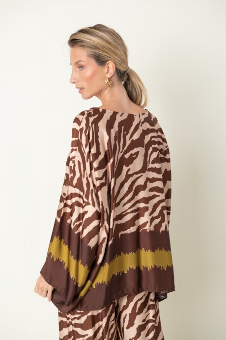 BLUSA OJO DE TIGRE chocolate
