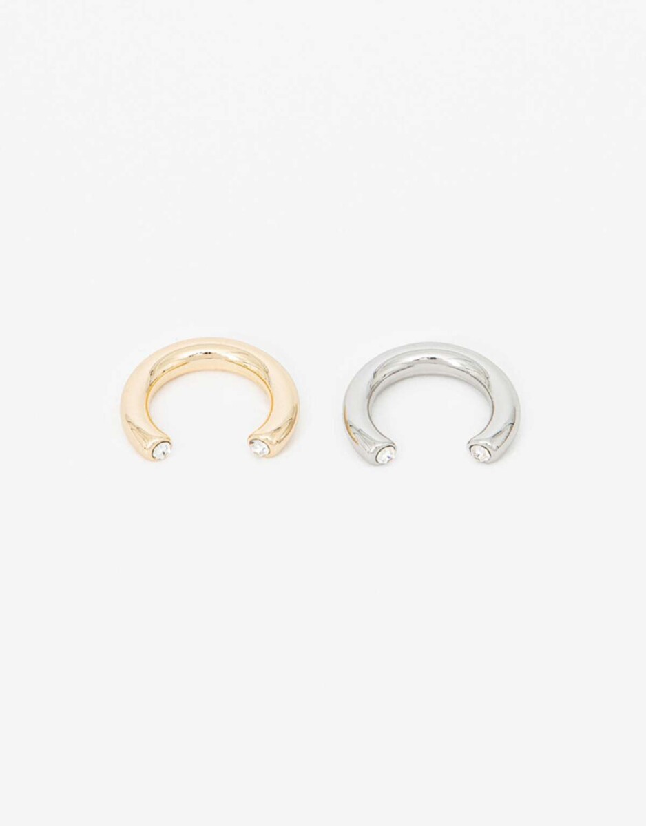 Set De Anillos Biplating - Combinacion bicolor 