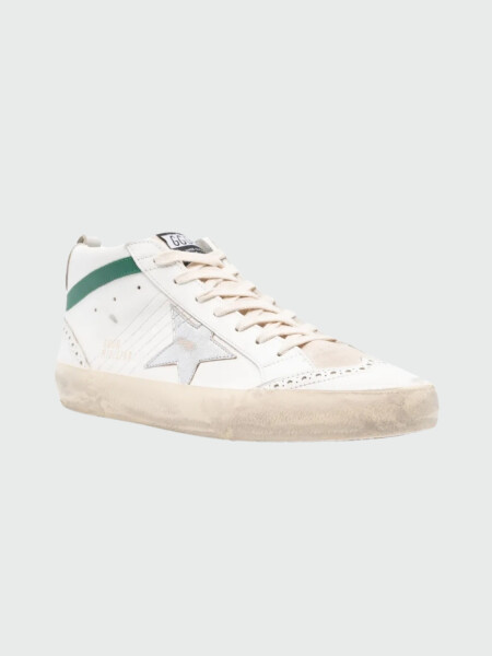 Golden Goose-Botines de cuero, Mid Star Blanco