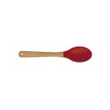 CUCHARA DE SILICONA Y BAMBU MOR Rojo