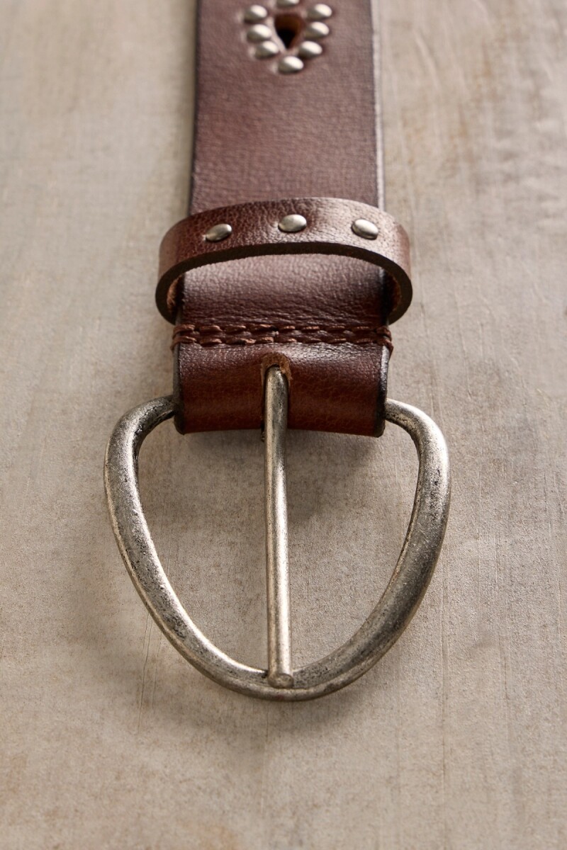 CINTURON STUD PRESTON Marron
