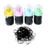 Colitas para el cabello de goma negra en frasco(OW122) Colitas Para El Cabello De Goma Negra En Frasco(ow122)